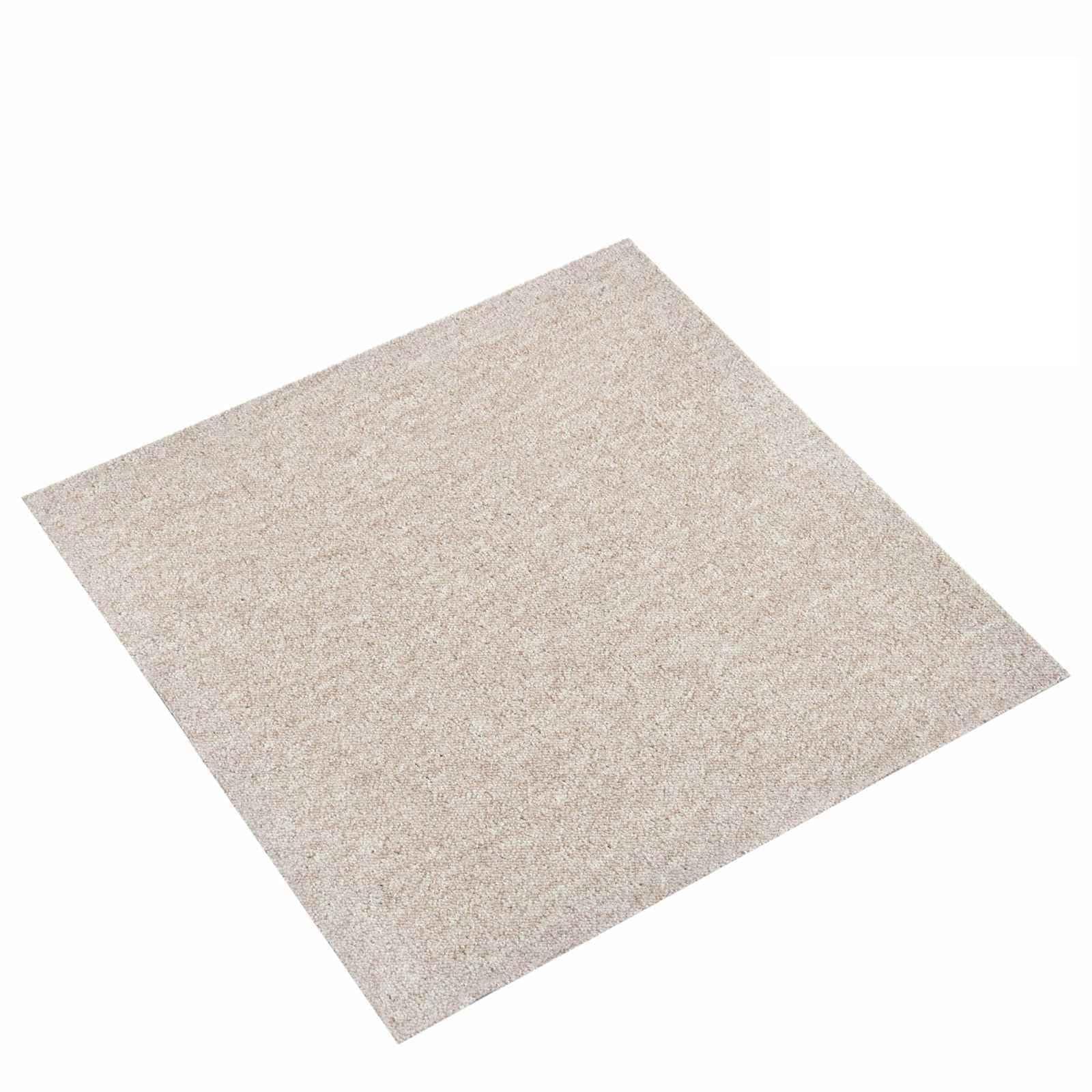 Alfombra de 20 piezas beige claro, 50 x 50 cm, 100% polipropileno: el juego de azulejos para alfombras contiene 20 piezas y ofrece una práctica solución para suelos con un limpio