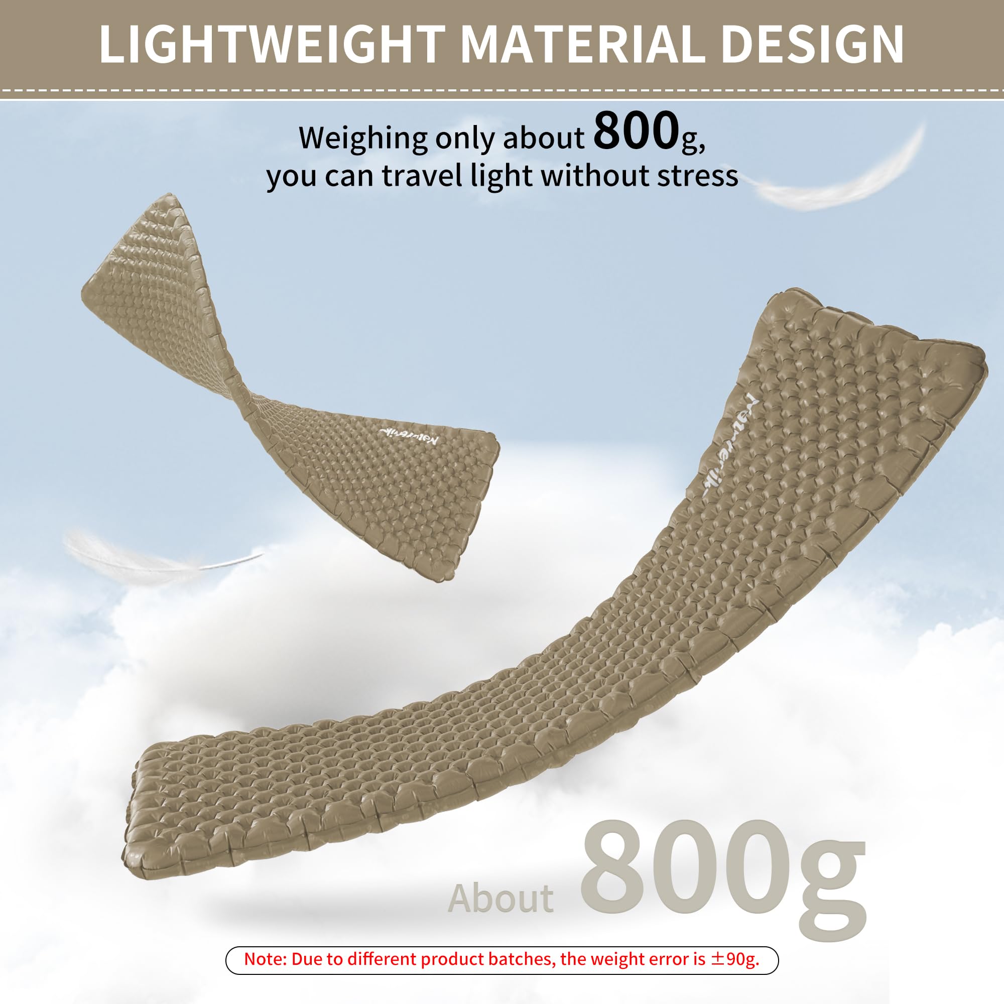 Naturehike Thermal 3,2R Materassino da Campeggio Ultralight, 4 Stagioni (-5 ℃), Materasso ad aria Durevole, alto Valore R, alto Isolamento, per l'inverno