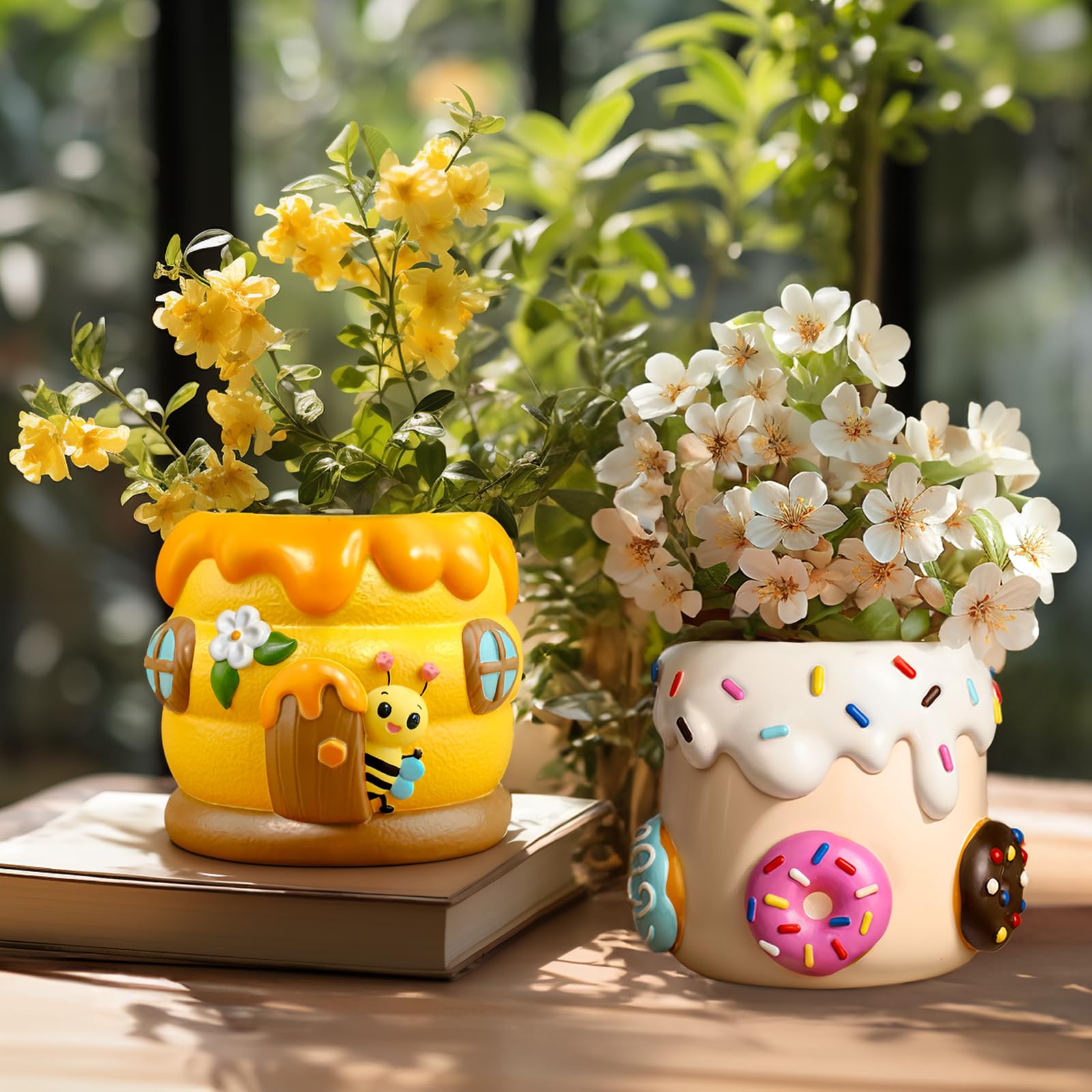 Amazon.co.jp: GUGUGO かわいい蜂小屋植木鉢、かわいいユニークな多肉