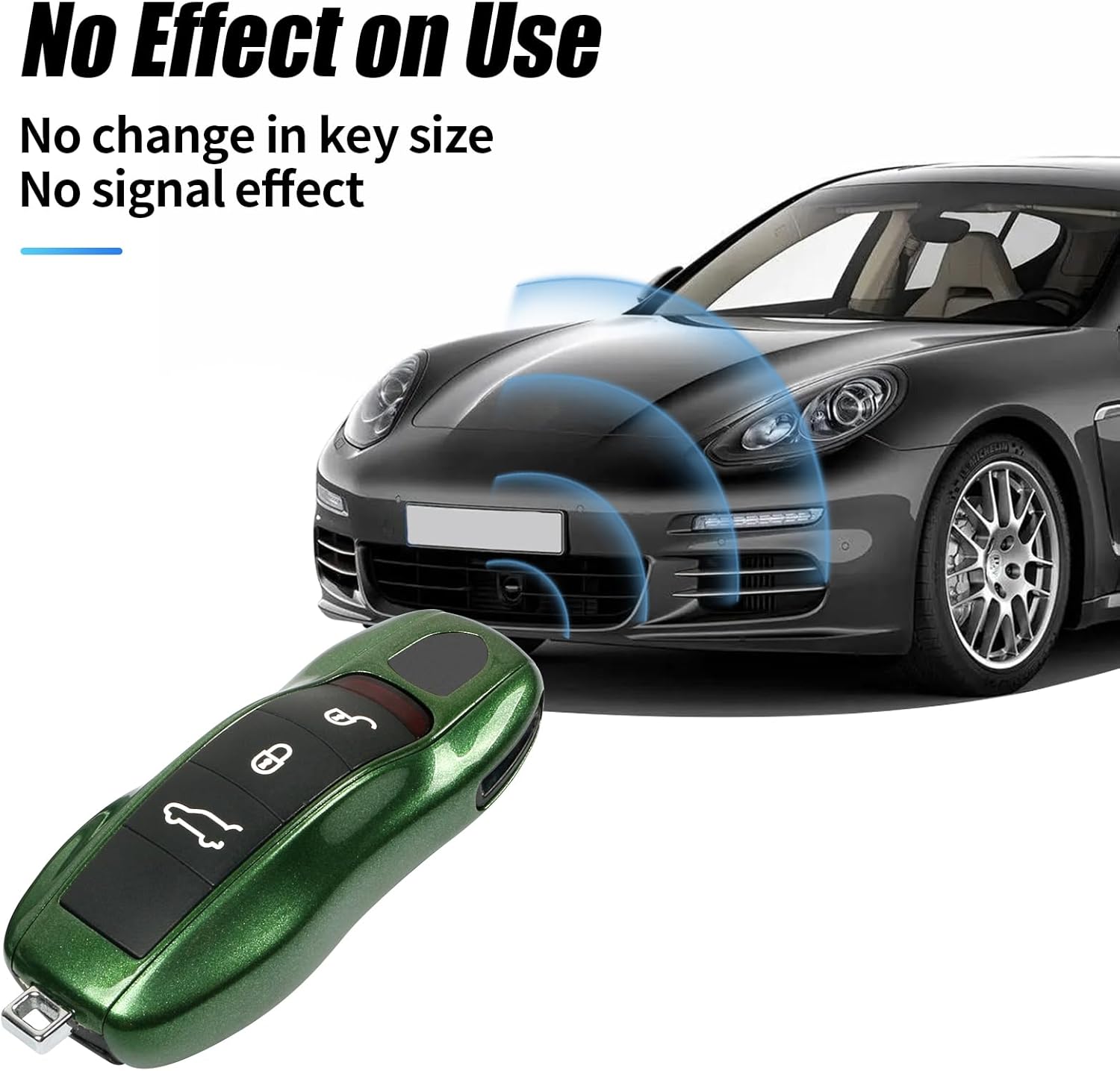 Mamba Green Compatible with Porsche Key Cover for Macan 2014-2024 Cayenne 2011-2017 Panamera 2010-2016 911 2013-2018 718 Boxster 2013-2016 Cayman 2013-2016 Car Remote Key Case Replace - Image 5