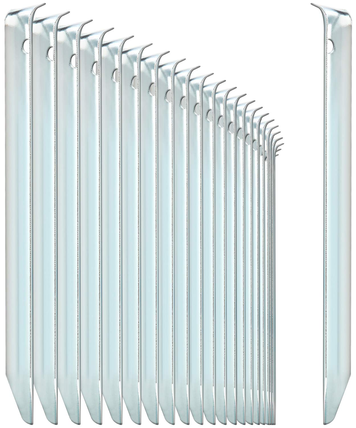 COM-FOUR® 24x sledzie do namiotu ze stali, pólokragle, solidne kolki | idealne do normalnego podloza - z otworem na sciagacz do kolków