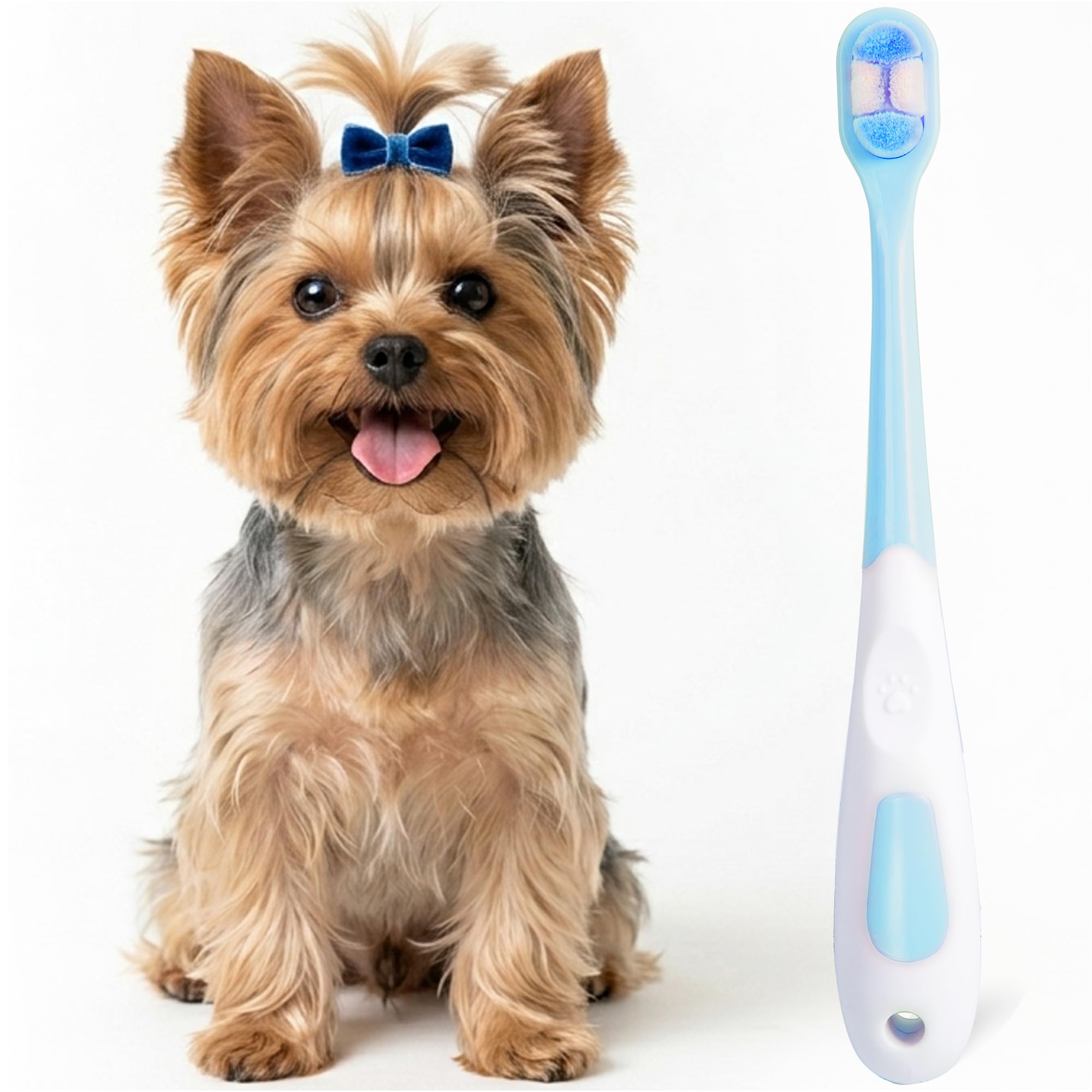 Cepillo de dientes para perros pequeños, kit de cepillado de dientes de gato y cachorro, ultra suave y mini cepillo de dientes para gatitos y mascotas pequeñas, cepillos de dientes para