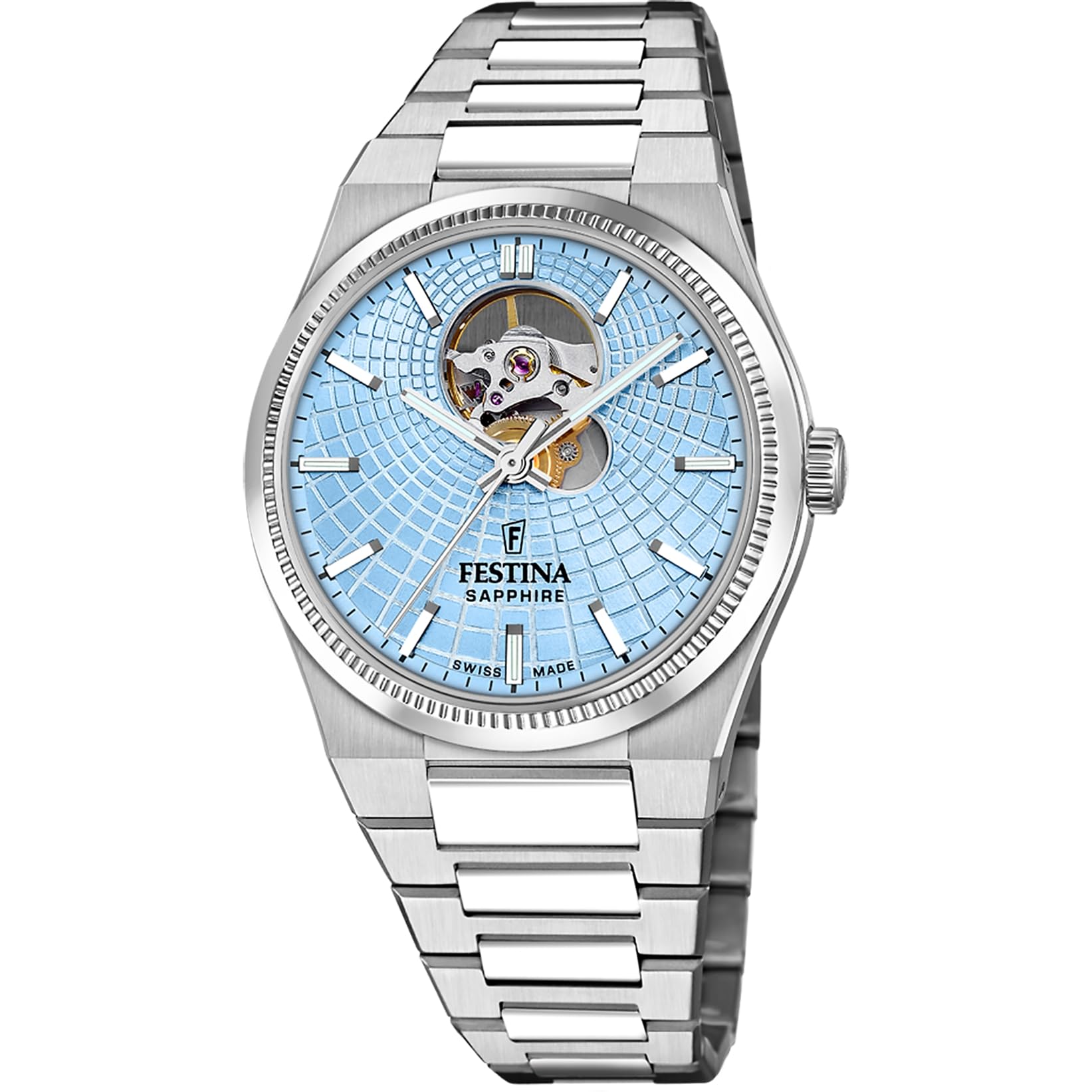 Festina Swiss Made Reloj Automático Hombre de Acero Inoxidable 316l | Analógico, Hombre, Cristal Zafiro de Alta Resistencia, Resistente al Agua 10 ATM F20053/5 Automatic