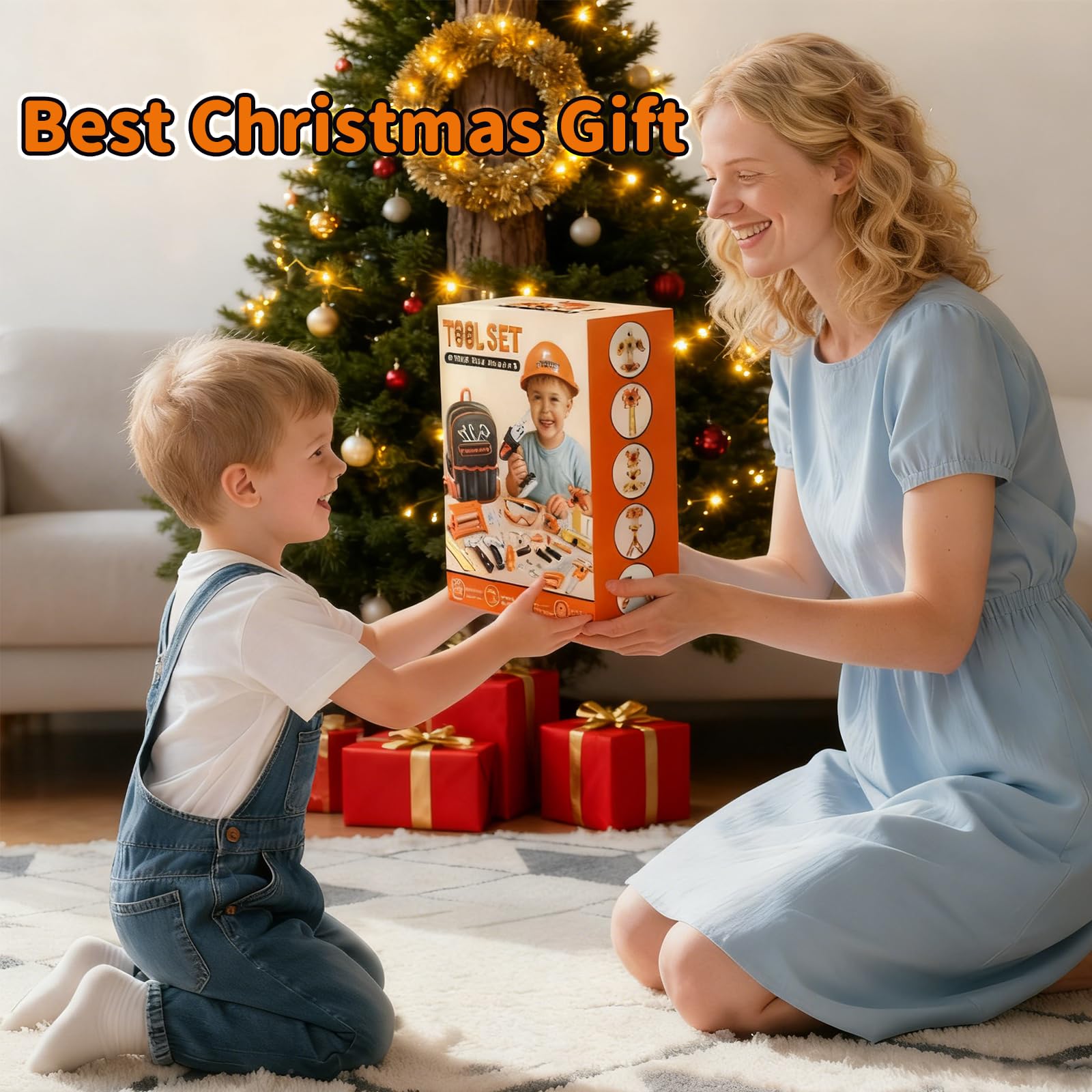 KidBloom 50 Pezzi Giochi Bimbo 3 Anni Attrezzi Giocattolo Bambini, Cassetta Attrezzi Bambini con Trapano Giocattolo, Regalo Bambino 3 4 5 Anni