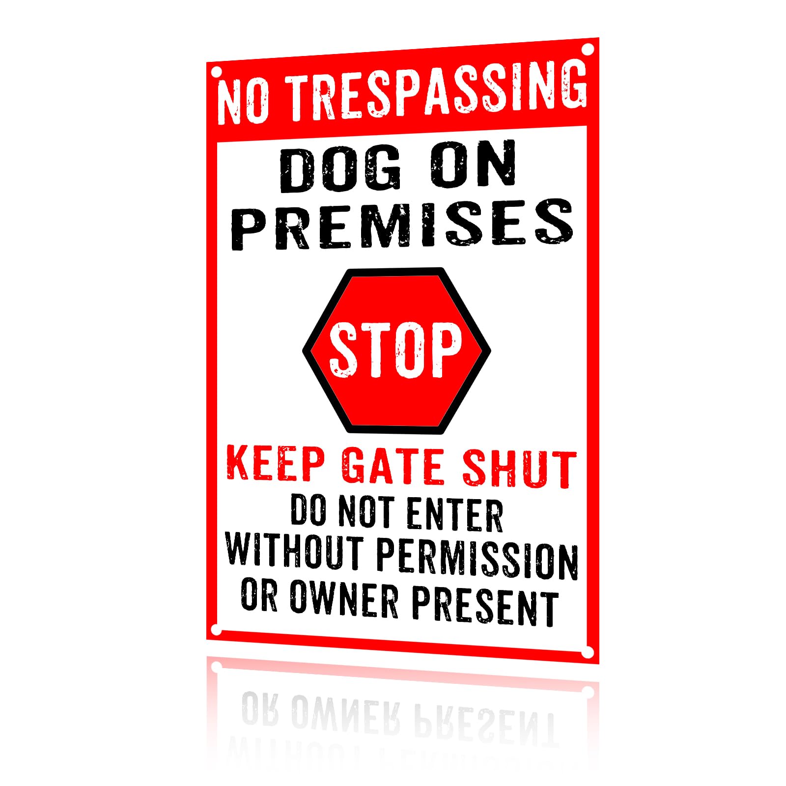 Anceky Funny Wall Decor No Trespassing Dog On Premises Stop Keep Gate Shut Vintage Metal Signs Tin Sign for Home Outdoor Wall Decor 12×16 Inch