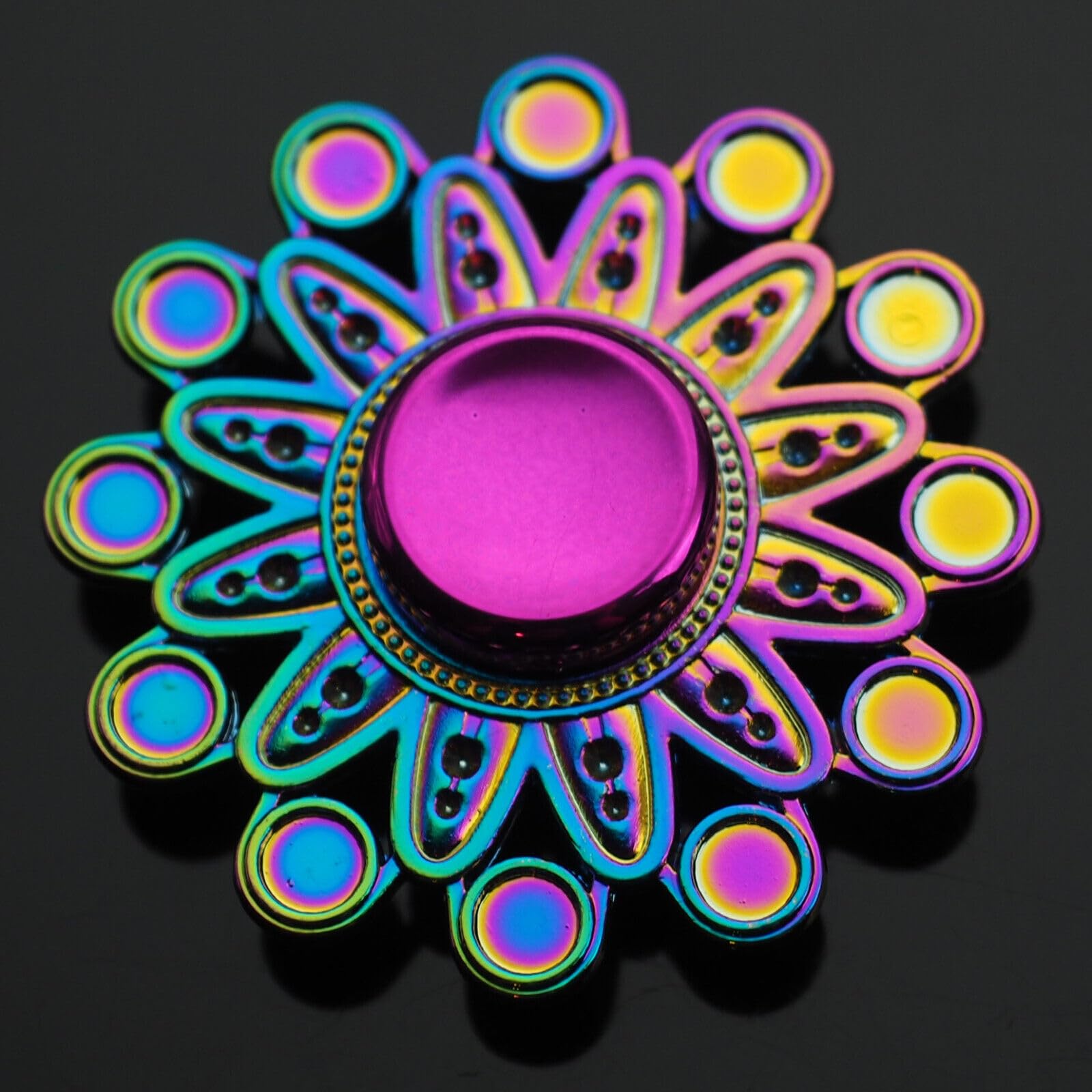 Bestie toys Flower Shape Rainbow Fidget Spinner Toy Metal for Kids Adults, Small Finger Hand Spinner Gadget Desk Toy Spinning Top Focus Party Favors Stocking Fidget Stress Relief Anti Anxiety Gift (B0CP9R5HG4) Amazon Price History, Amazon Price Tracker