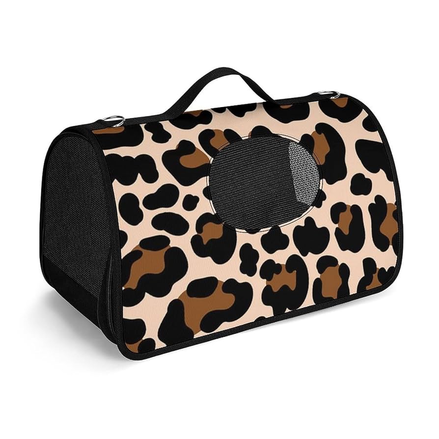 Amazon | ペットキャリーバッグ 豹柄 ヒョウ柄 ペット旅行