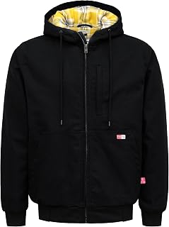 FR Jackets for men Flame Resistant Duck Hoodies Insulated Hooded Coat Outwear Water Repellent Oil Resistant