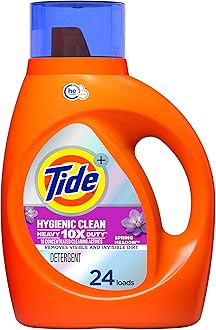 TideHygienic Clean Heavy 10X Duty Laundry Detergent Liquid, Spring Meadow, 24 Loads, 37 Fl Oz, He CompatibleGreenCircle Certified: Certified Energy Savings