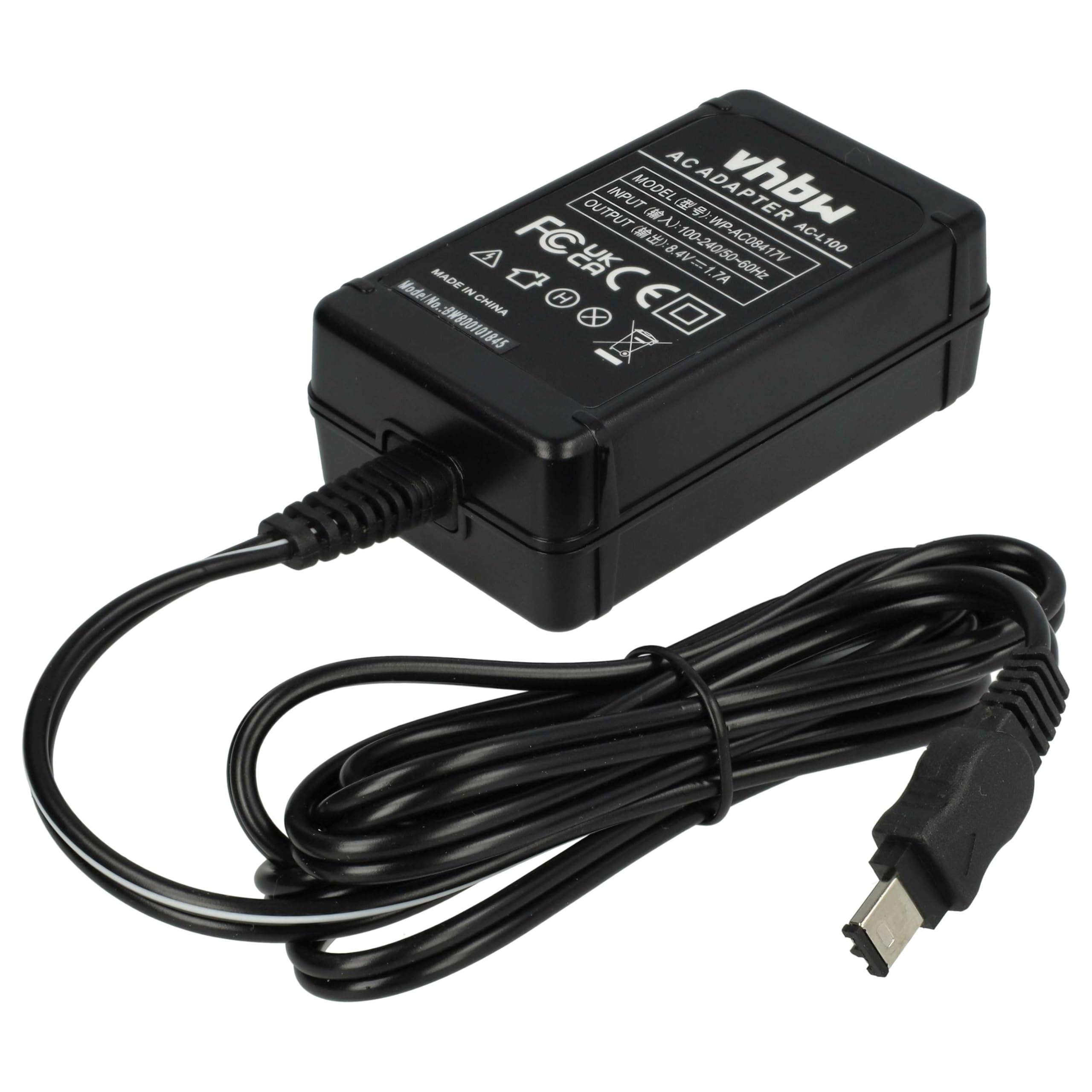 vhbw alimentatore compatibile con Nikon D1x, D1h, D1 fotocamera, fotocamera digitale, 2m - Sostituisce EH4, EH-4, EH4a, EH-4a