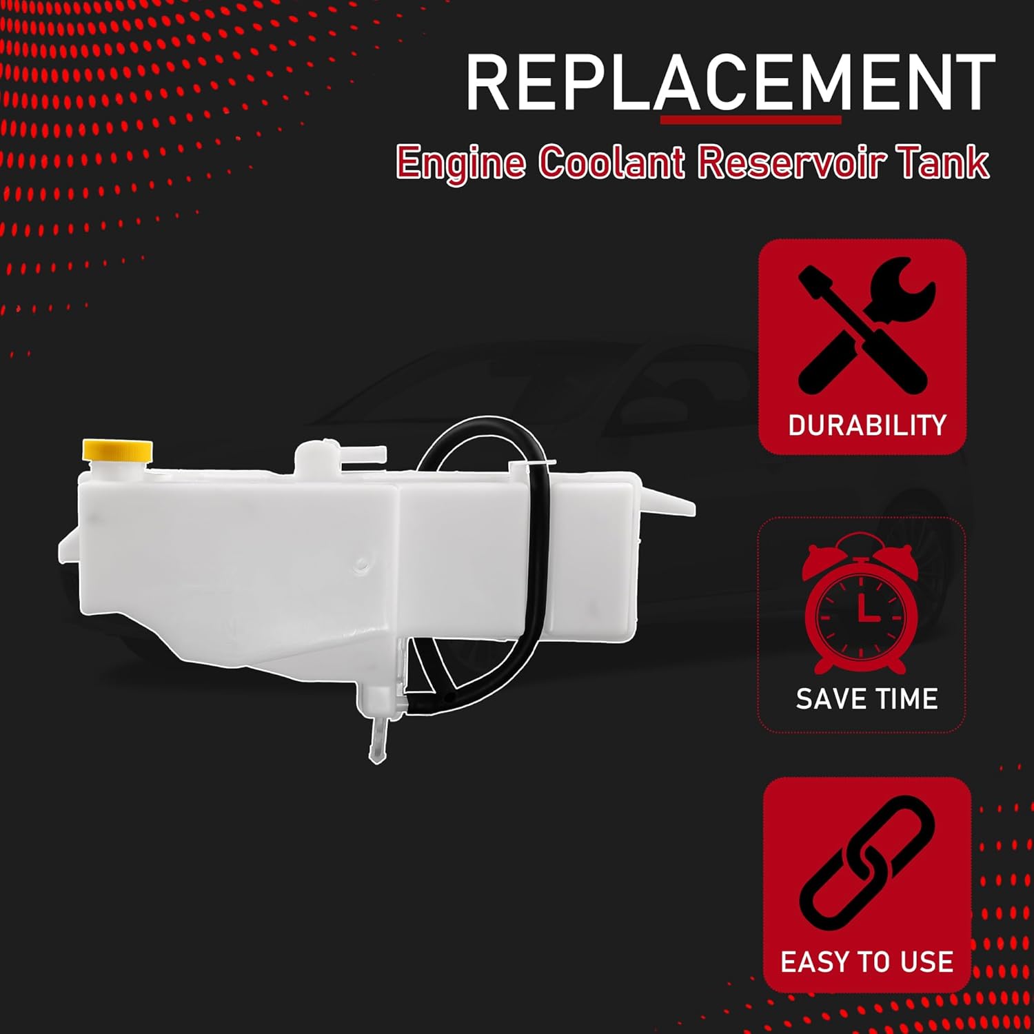 Engine Coolant Reservoir Tank with Cap & Hose Compatible with 2009-2012 Nissan 370Z 2007-2013 INFINITI G25 G35 G37 Q40 Q60 V6-Gas Replaces 21710-JK000 Radiator Overflow Expansion Tank