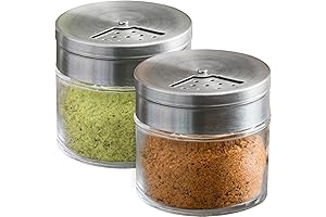 CUSINIUM 2-Pack 3oz Glass Spice Seasonings Shaker with Adjustable Lid
