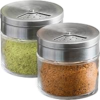 Vista 9 de CUSINIUM Paquete de 2 tarros de especias de vidrio de 1.5oz con agitador y tapa ajustable