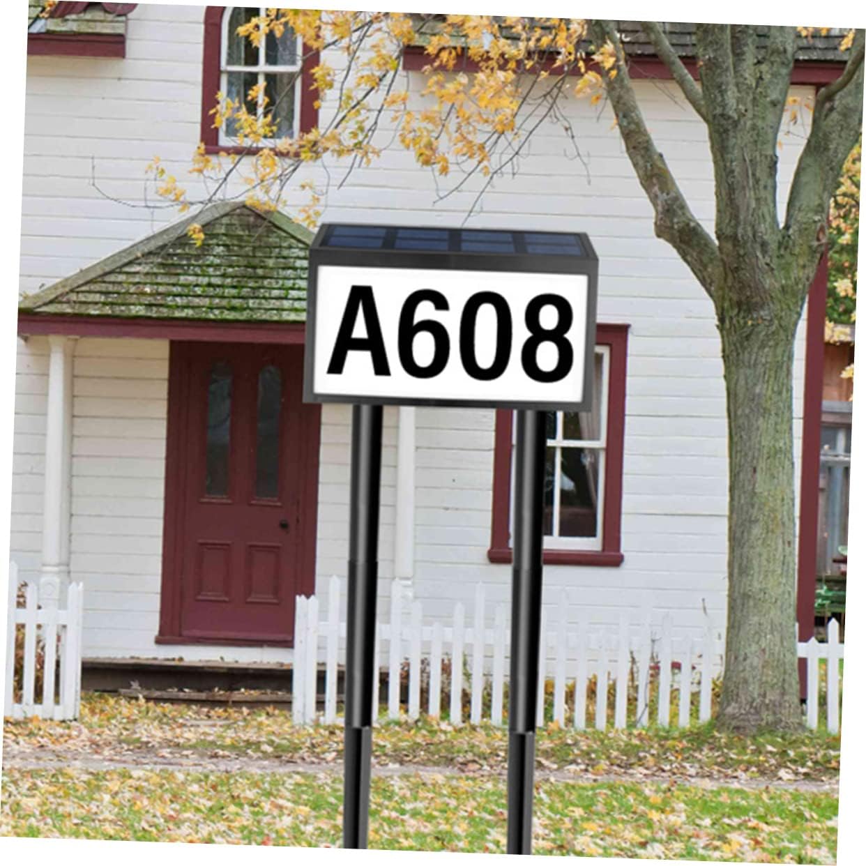 Solar Address Sign Light LED Number Plaque Waterproof Solar Doorplate Lamp for Outdoor Use Solar-Powered Address Number Light Stakes for Gardens and Pathways