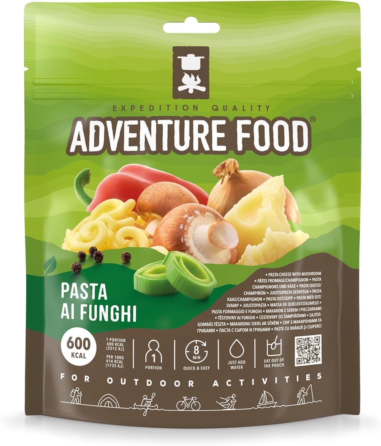 Adventure Food - Pasta with Cheese and Mushrooms - Freeze Dried Meal - Expedition Quality