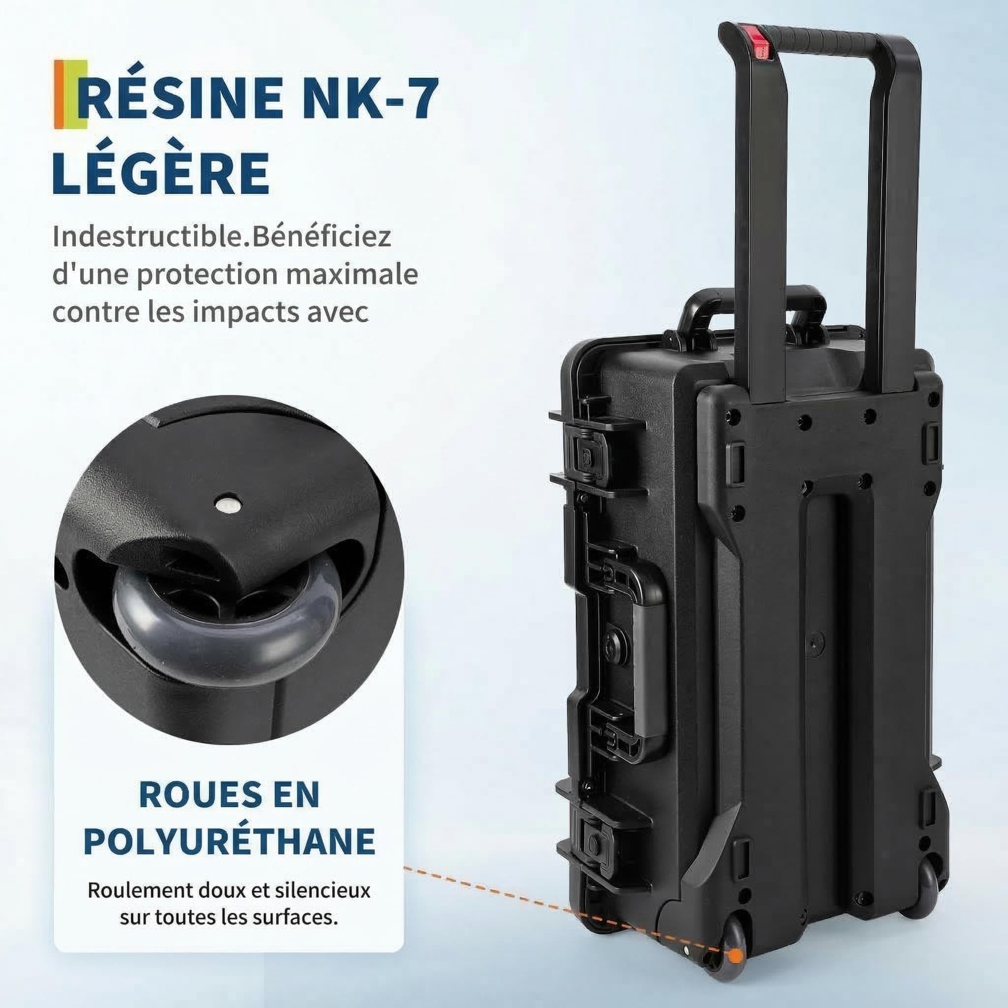 Garvee Valise étanche renforcée pour Appareil Photo – Boîte sèche Antichoc, Anti-poussière 22”x14”x9”, idéale plongée et Sports Nautiques – Séparateurs matelassés, Roues, Compartiments modulables –