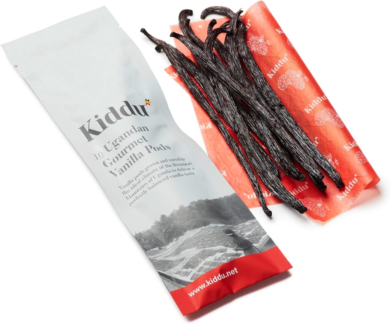 10 Gourmet Vanilla Beans for Baking - Whole Grade A Pods in a Resealable Pouch