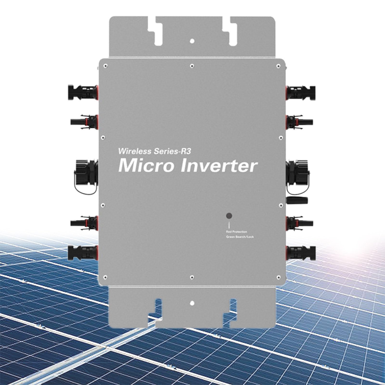 Mikroinwerter sieciowy, 1600W inwerter słoneczny z funkcją MPPT, mikroinwerter, konwersja DC na AC 120/230V z automatycznym rozpoznawaniem, do stacji zasilania na balkonie