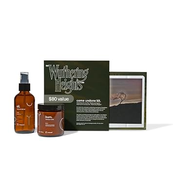 Maude x "WUTHERING HEIGHTS" Come Undone Kit - Limited Edition Two Piece Body Care Gift Set - Fragrance-Free Moisturizing Body Oil & Massage Candle Scented with Eucalyptus & Sandalwood