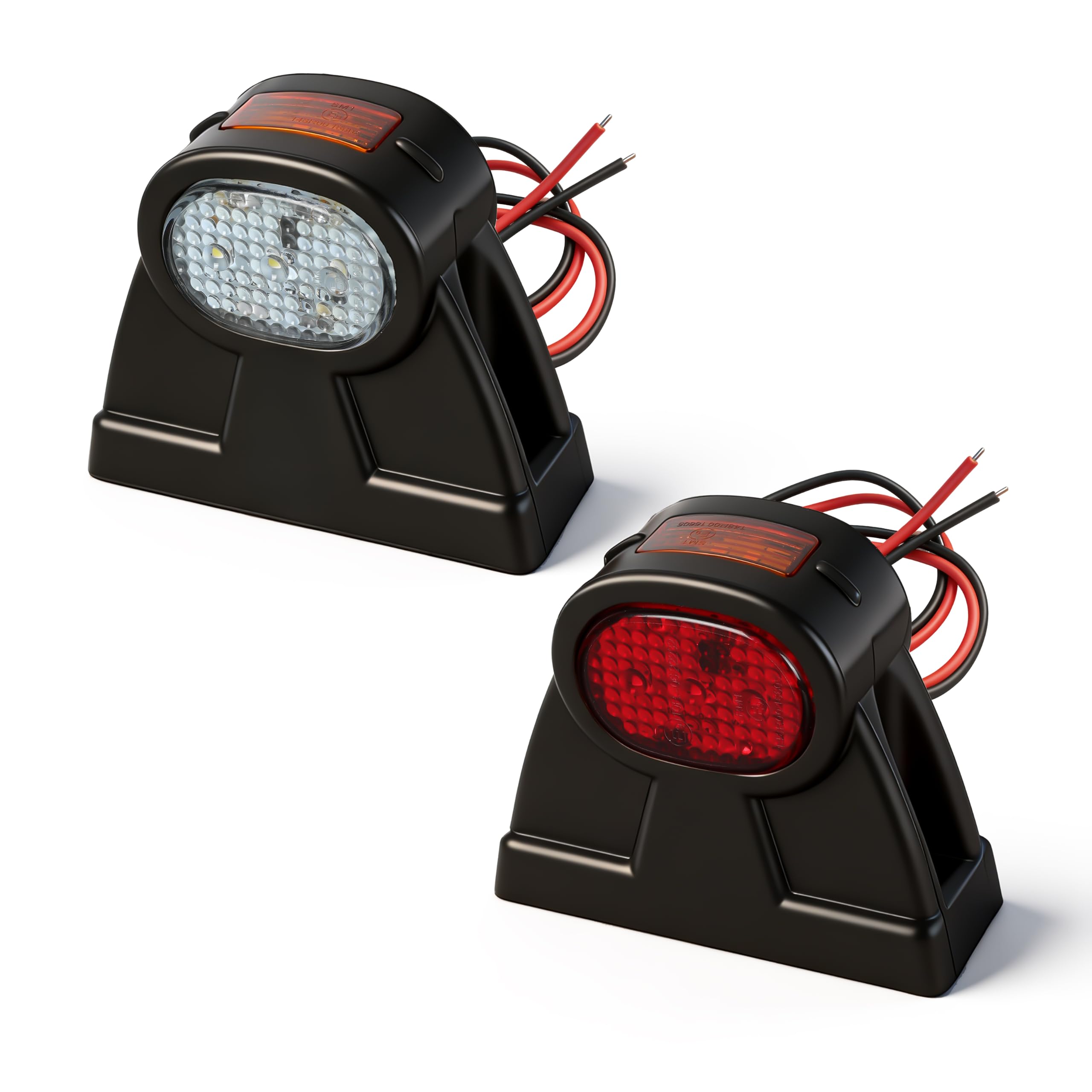 2 luces LED de gálibo 10-30 V, resistentes al agua IP67 con certificado E9, luces de posición laterales para remolques, camiones, caravanas