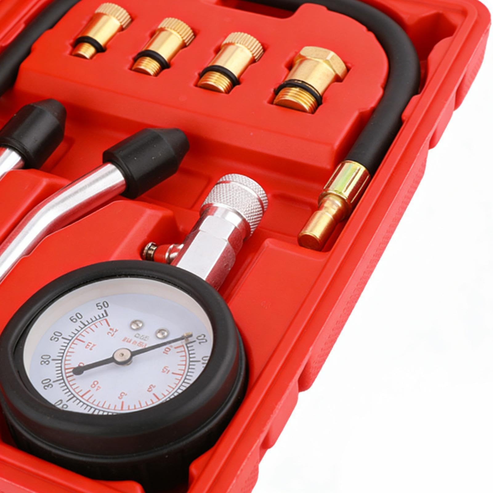 Générique Jauge de Compression | Mètre Précis Portable - Kit de testeur de Compression pour Motocyclette | pour Voiture, véhicule, berline, Pickup, Moto, Automobile, Atelier Domestique