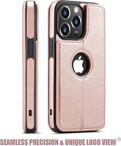 Miniatura 3 de Casus Logo View - Funda tipo cartera compatible con iPhone 13 Pro, delgada, magnética, de piel sintética, con ranura para tarjetero, soporte delgado