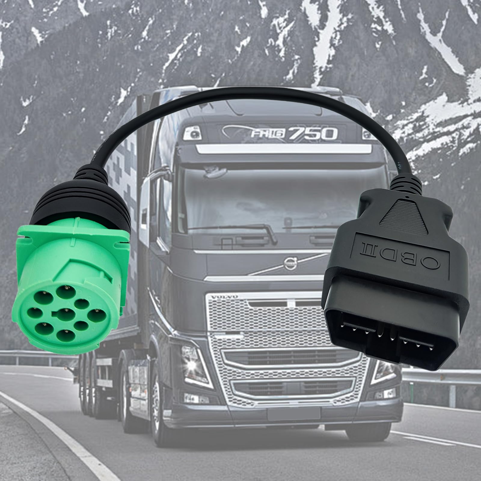 Amazon.com: VZG OBD2 to J1939 9 Pin Green Type 2 Adapter Cable for