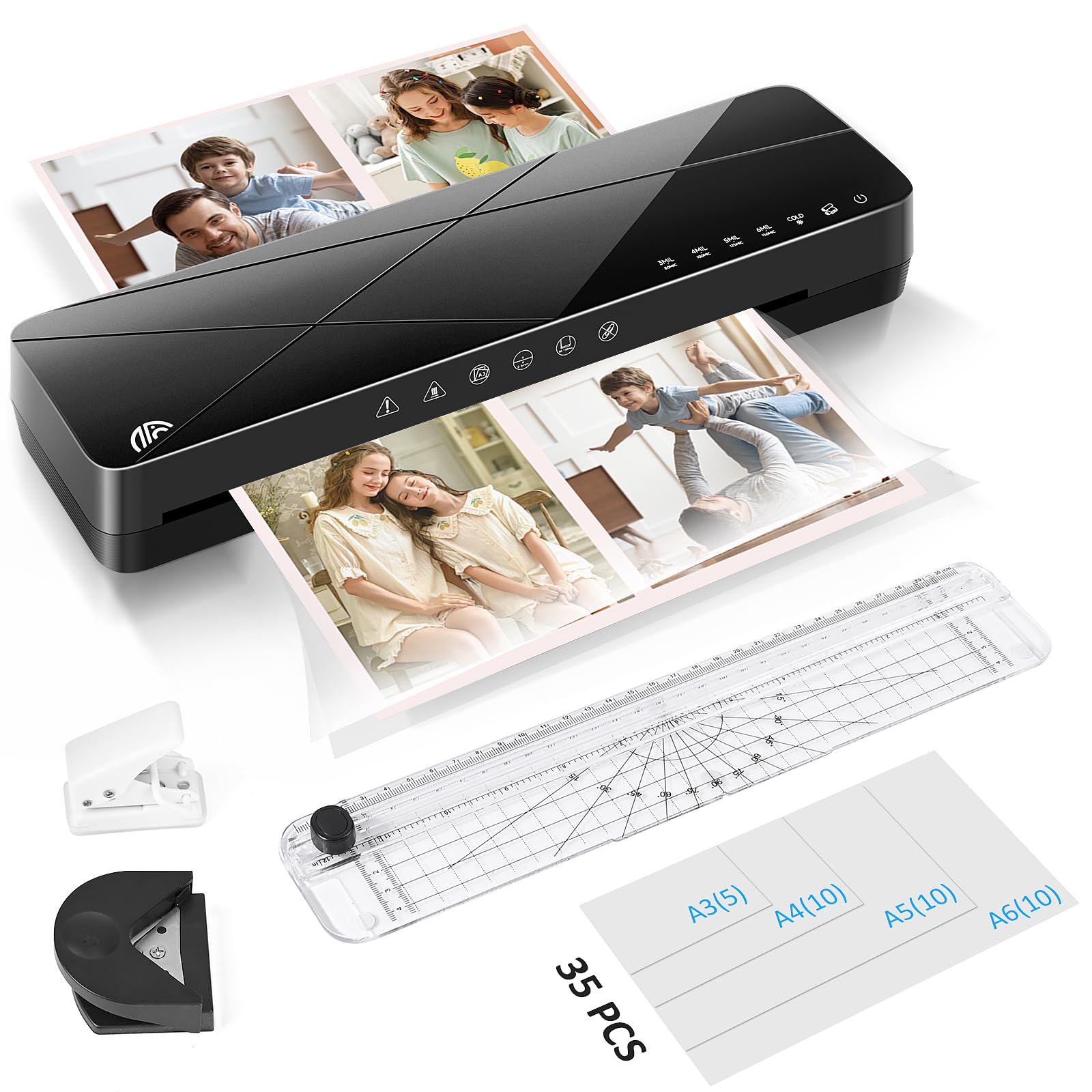 Laminiergerät A3 5-in-1 Set - Mit 20 Folien, Papierschneider & Eckabrunder Für Büro & Heim