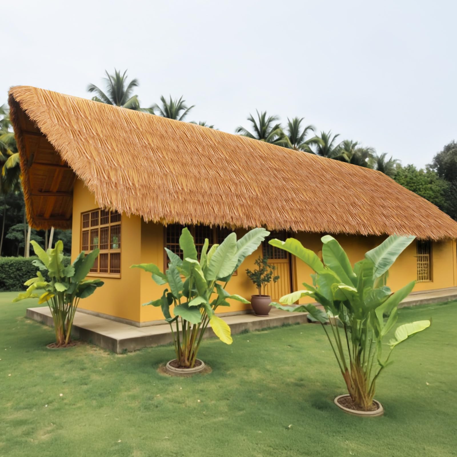 VEVOR Künstliches Strohdach, 500x40 cm, mexikanischer Stil, Strohdachrolle aus PE, Palmdach, Reetdach, Ideal für Terrassen-, Pool-, Strand-, Pavillon- und Hawaii-Party-Dekoration