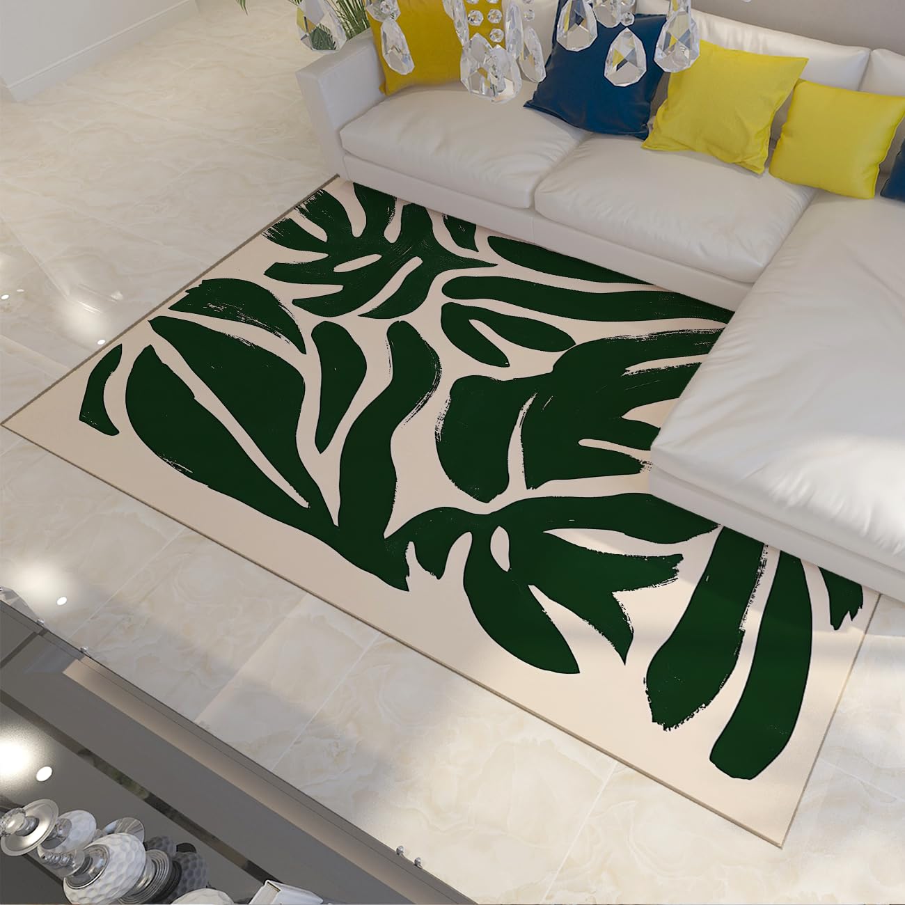 Tapis salon tropical abstrait 160x200 pour une maison moderne de ferme