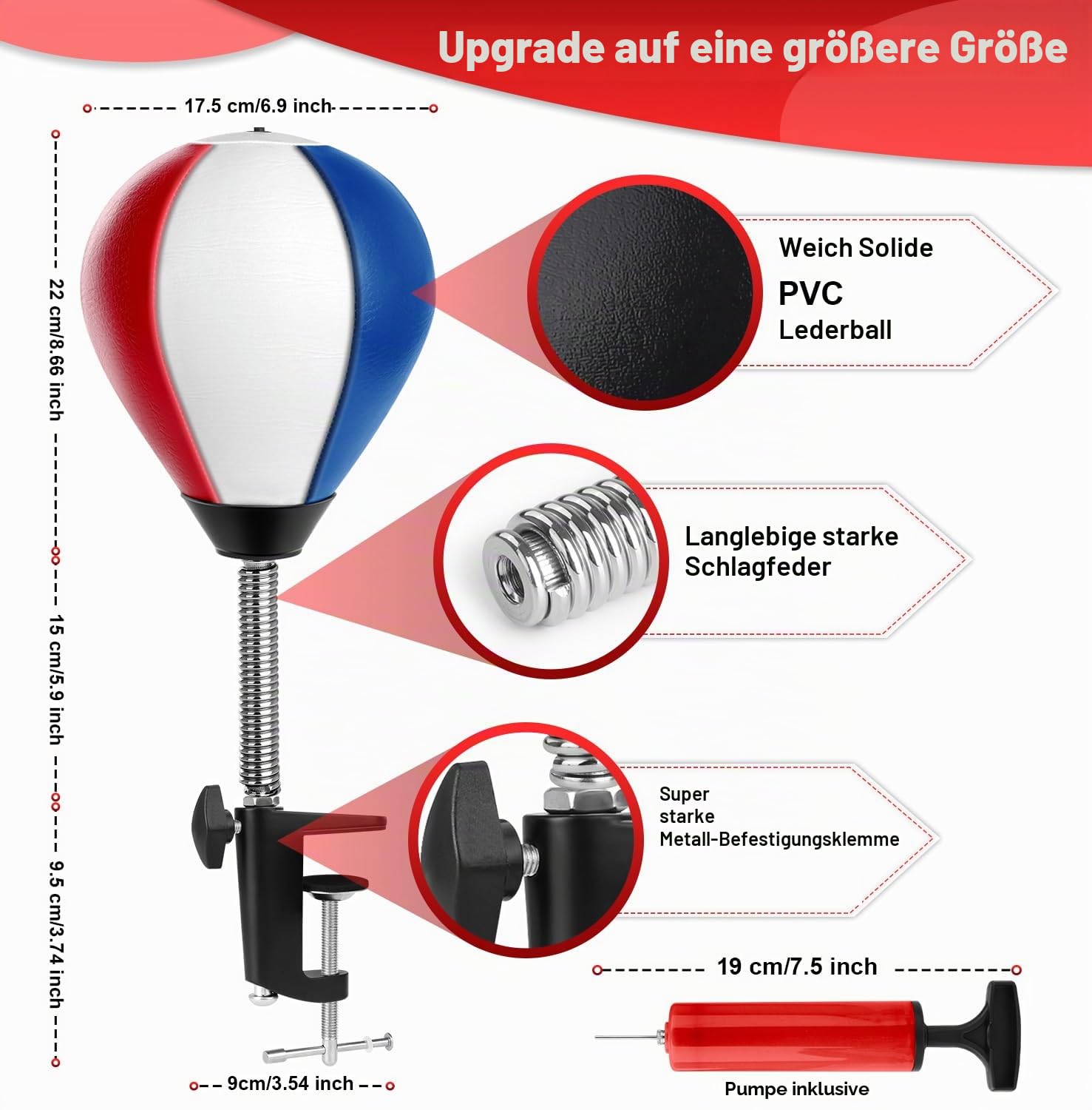 NZQXJXZ Punchingball Tisch, Desktop Boxsack, Büro Punching Ball, Boxsack für den Schreibtisch, Stressabbau mit Schreibtischklemme für Bürotisch und Theken, lustiges Geschenk für Freunde oder Kollegen