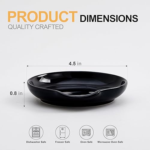 Miniatura 2 de Swuut Juego de 2 soportes de cuchara de cerámica, soporte para espátula, pinzas, dispositivos, cuchara de café, cuna de cuchara para estufa,