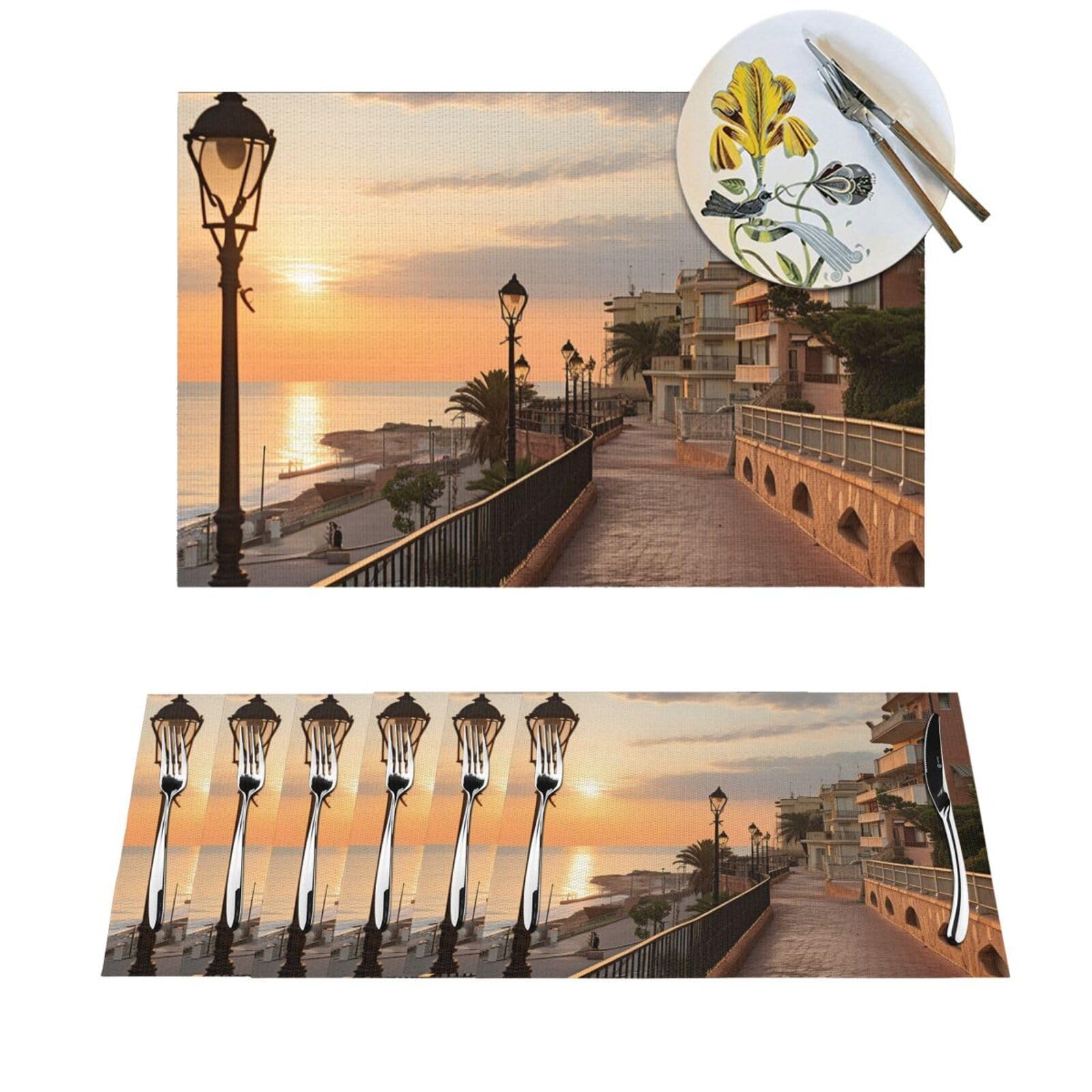 Set de table Ortona City PVC tissé haut de gamme antidérapant et lavable 45x30cm