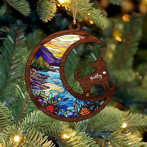 Miniatura 3 de Chihuahua - Adorno personalizado para atrapasoles para perros, regalo de pérdida de condolencias de mascotas, atrapasoles conmemorativo para perros,