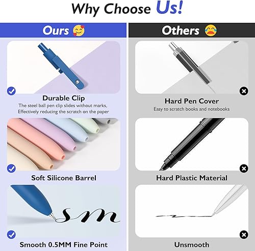 Miniatura 3 de Vanhench Bolígrafos de gel de tinta negra de 0.020 in para mujeres, accesorios de escritorio de oficina, bolígrafos de punta fina para tomar notas,