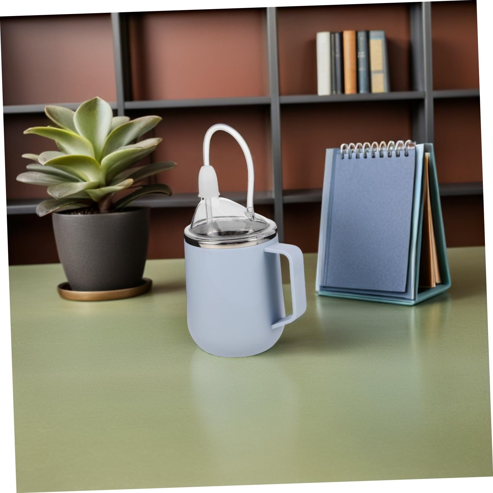 Auslaufsicherer Edelstahl Pflege-trinkbecher mit Stabilem Griff und Strohhalm Anti-verschlucken Sippy Cup für Senioren Betroffene und Pflegebedürftige für und Pflege Zuhause