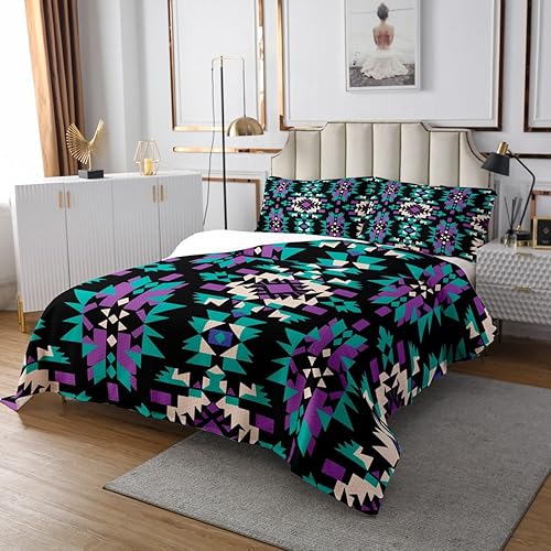 Vista 73 de Erosebridal Ethnic Tribe Feather Coverlet Set Geometric Aztec Bedspread,Western Quilted King African Tribe Arrow Retro Vintage Exotic Geometric