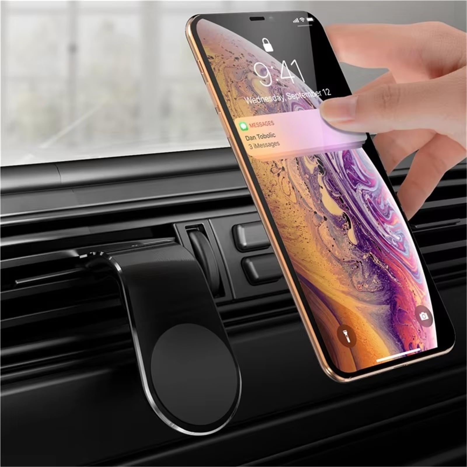 Per Samsung Supporto Magnetico Universale Cellulare Per Bocchette Ventilazione GPS Per Smartphone Supporto Telefono Auto(Silvery)