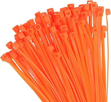 Mini Skater 6 Inch Multi-Color Multi-Purpose Heavy Duty Nylon Zip Cable Ties 200, Orange