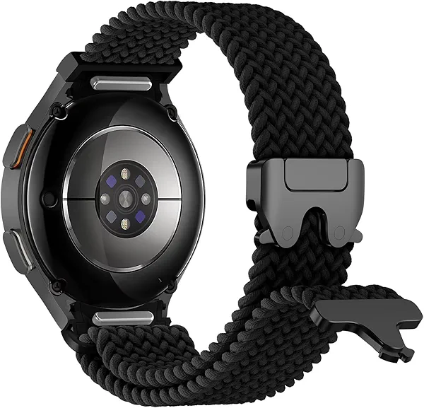 Braided Bands for Samsung Galaxy Watch 7/6/5/4/FE 40mm 44mm/Watch 6 4 Classic 46mm 42mm 47mm 43mm/5 Pro 45mm,One Click No Gap Parachute Elastic Nylon Sport Strap Wristband Galaxy Watch Band Men/Women