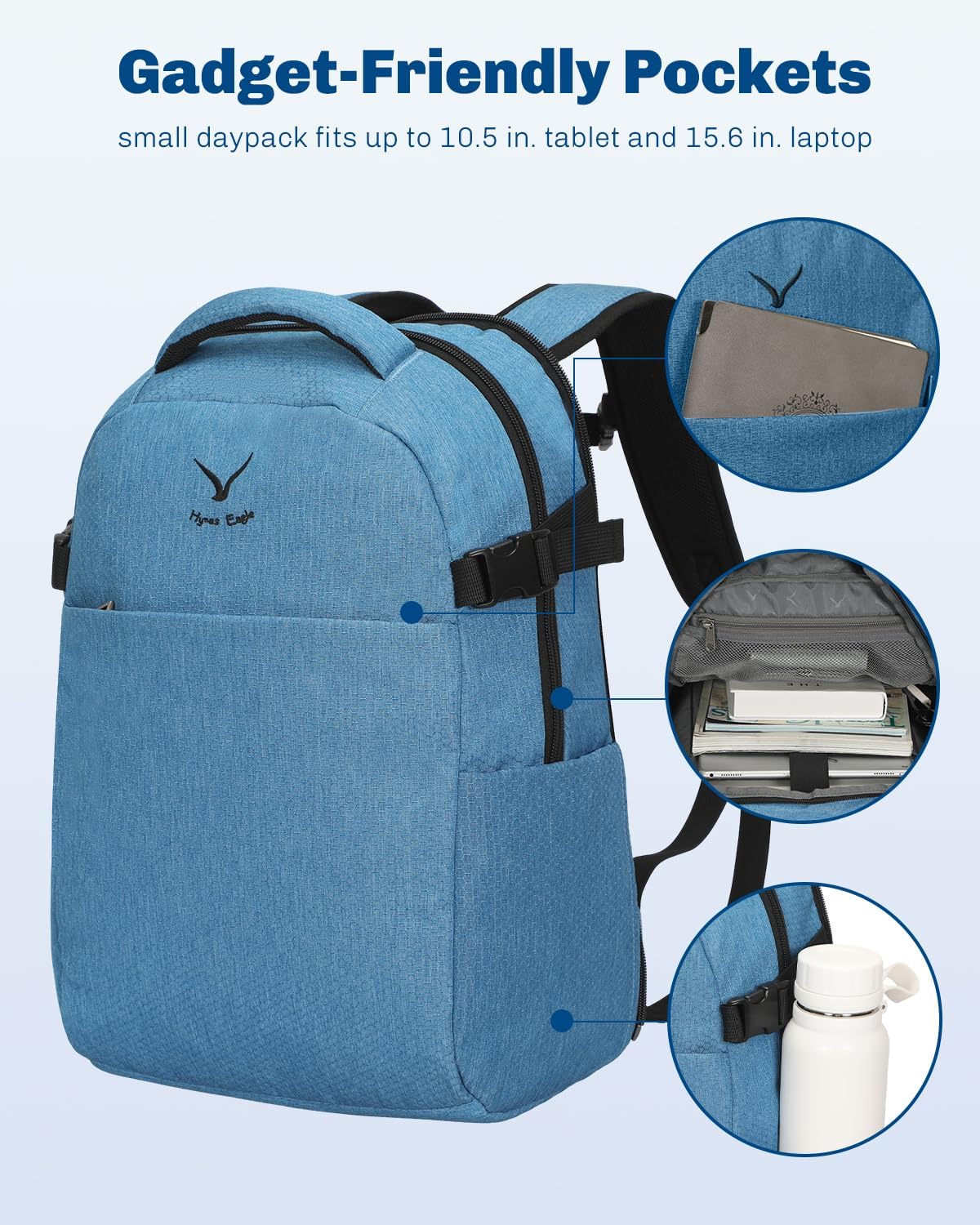 Hynes Eagle 2 in 1 Travel Backpack 22 inches Carry on Luggage 63L Rolling Backpack for Men Women with Packing Cubes 3PCS Set - Image 6