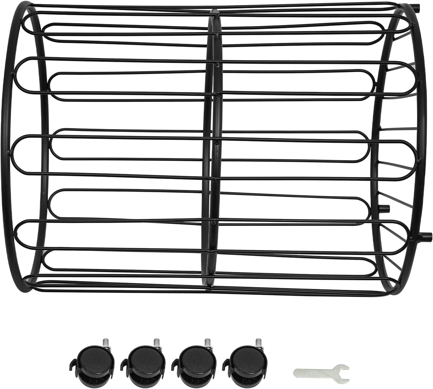 Laundry Hamper with Wheels,Round Metal Laundry Basket Cart,Portable Laundry Hamper Sorter Cart,Bathroom Dirty Clothes Basket Toy Storage Basket (Black-Type 2)