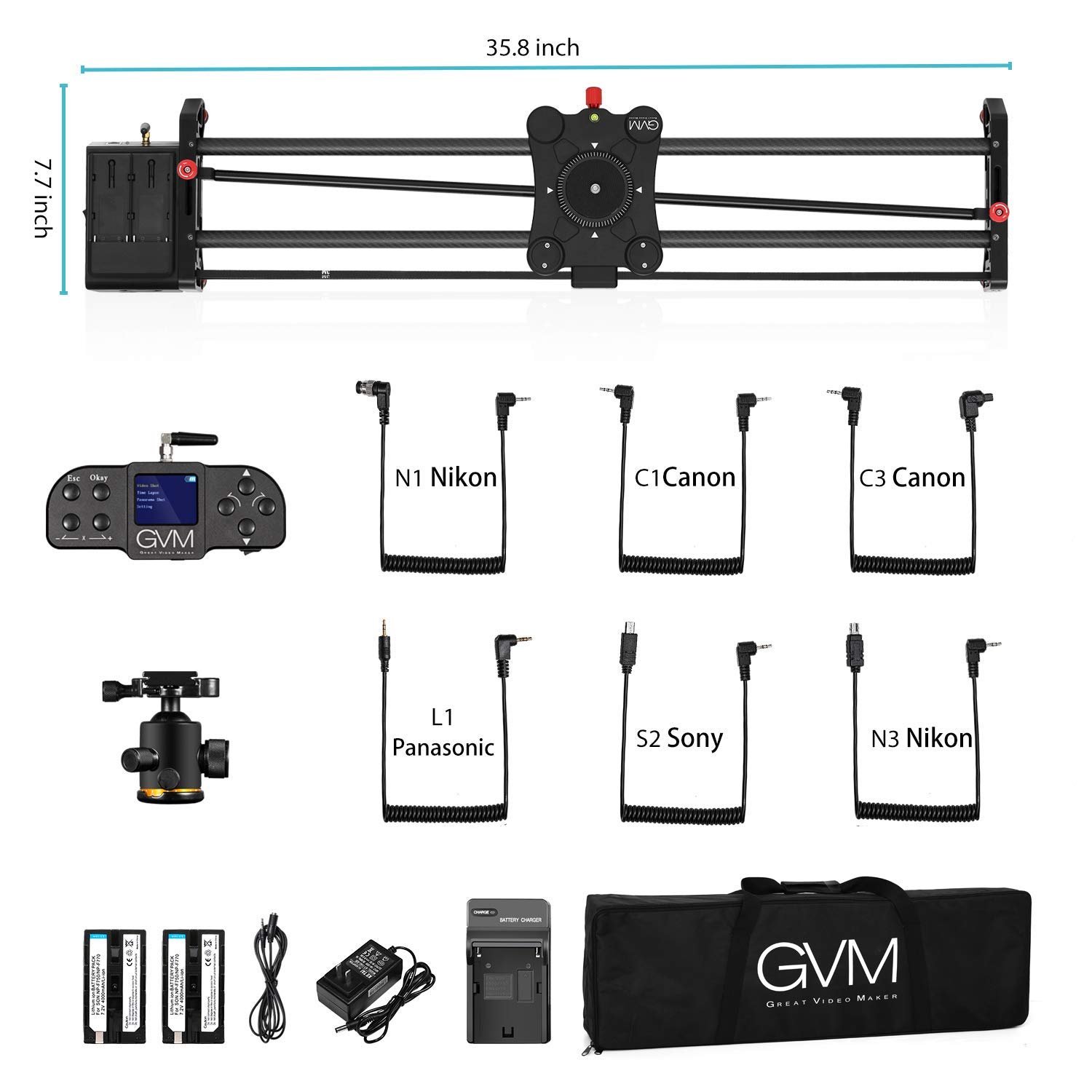 GVM Wireless Motorized Camera Slider Camera Dolly Electronic Video