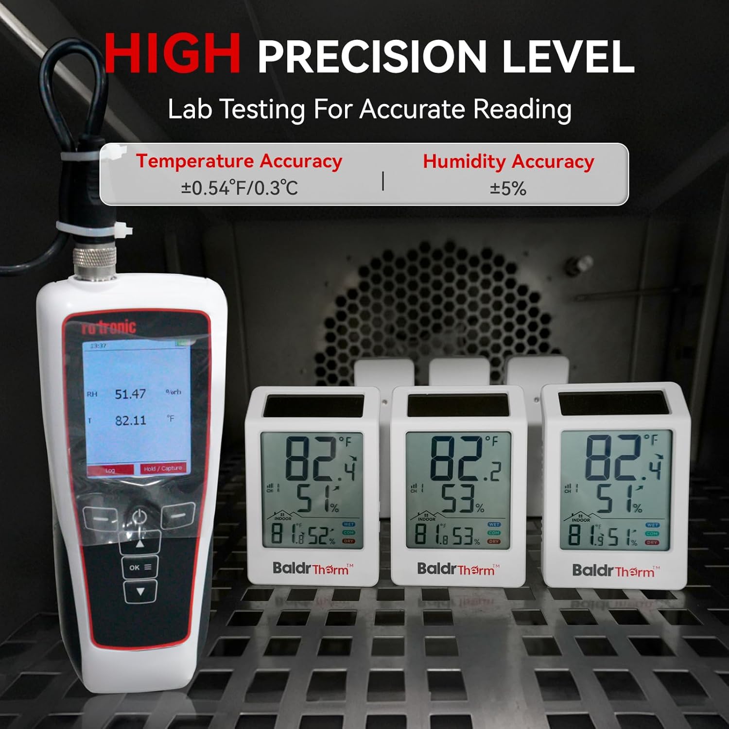 BaldrTherm Digital Hygrometer Indoor Outdoor Thermometer,Wireless Temperature Humidity Monitor with 330ft/100m Range, Multi-Zone Detection, Dual Power Supply & Trend Visualization, 1 Pack - Image 6