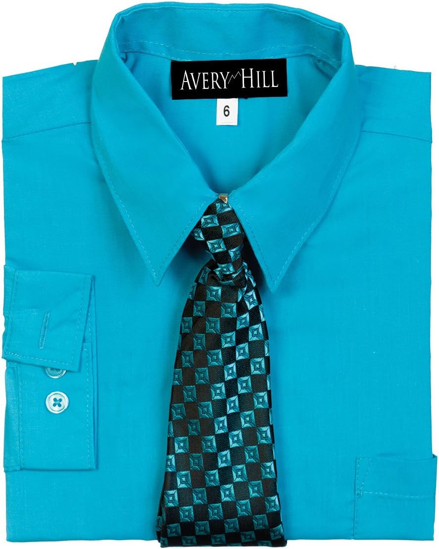Avery Hill Boys Long Sleeve Dress Shirt with Windsor Tie