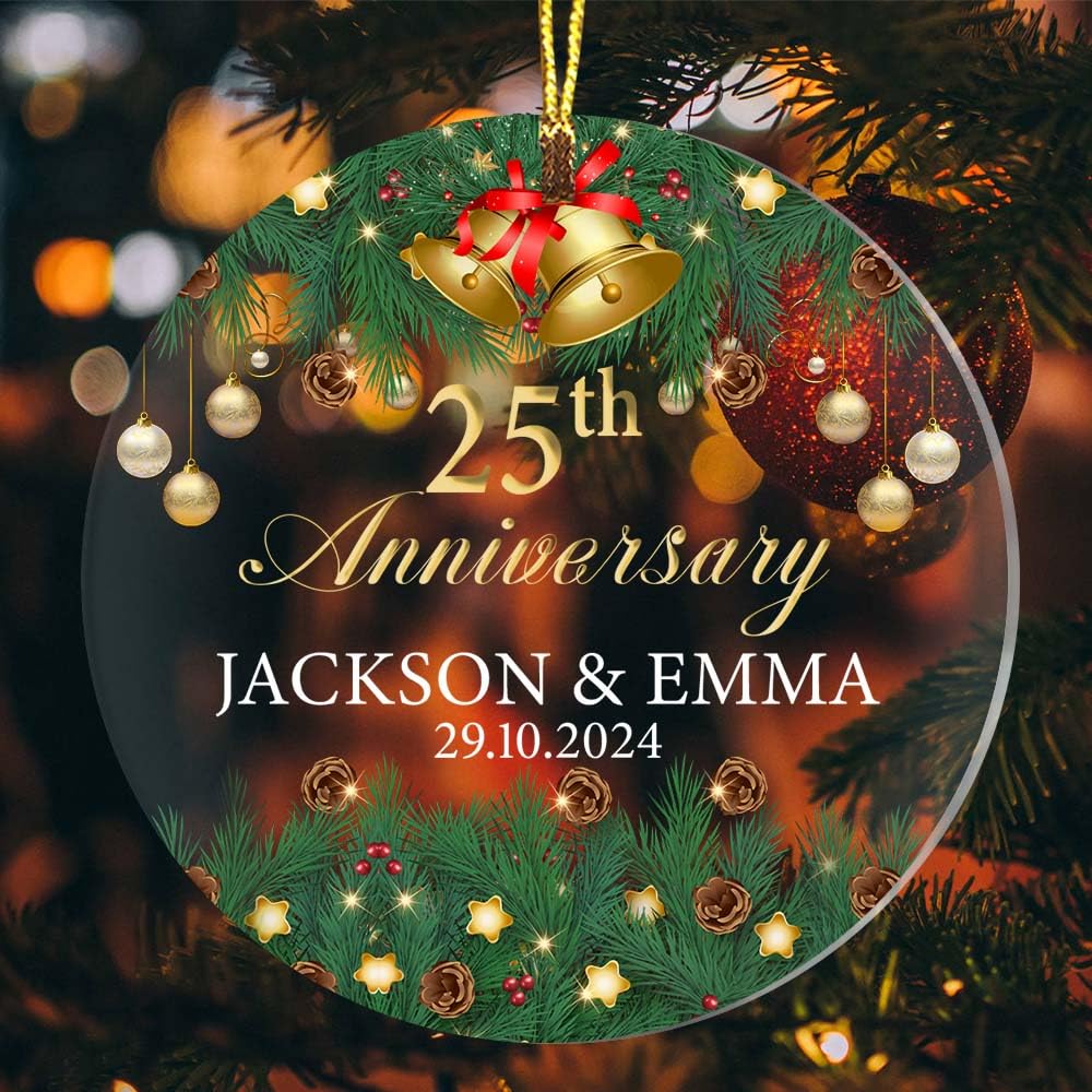 25 Años Para Ella, él, Esposa, 25 Años Como El Señor Y La Señora, Adornos De Navidad 25 Para Pareja, Ideas únicas Para Padres, Adornos Para árbol De Navidad