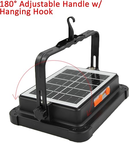 Miniatura 6 de 100W portátil recargable panel solar LED luz de trabajo con 3 niveles de brillo, 10000LM 8400mAh IP66 impermeable al aire libre luz de inundación