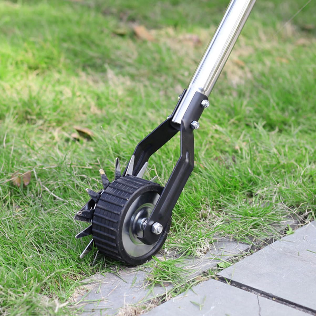 Homoyoyo Radkreis-metallkantenschneider Rasenkantenschneider mit Rädern Garten-rasenkantenschneider Metall-rasenkantenschneider Handrasentrimmer Trimmerzubehör für Einfache Mobilität