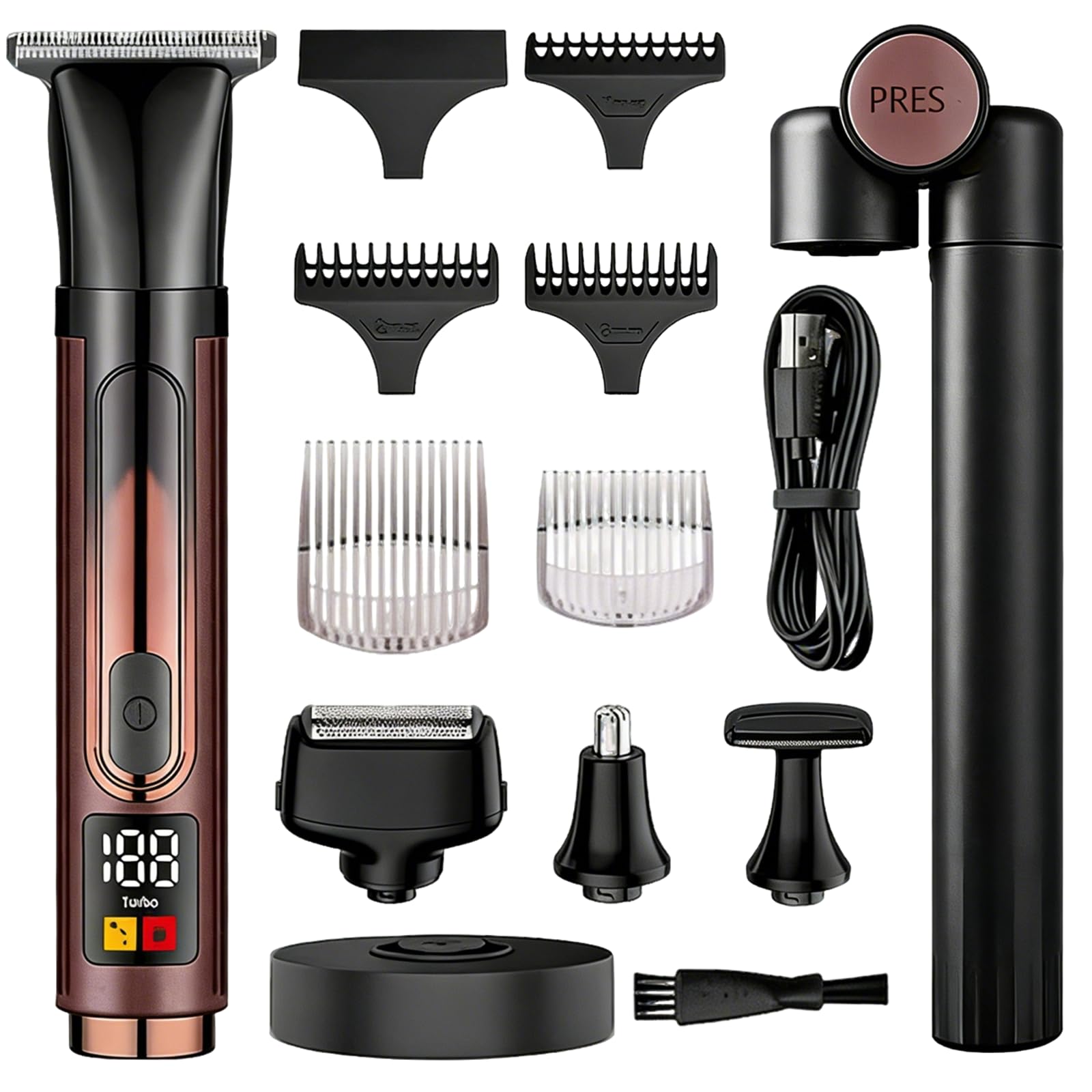 Rasoio Per La Schiena Da Uomo, Rasoio Elettrico Senza Fili 4 In 1 Per La Depilazione Kit Per La Cura Del Corpo Usb Con Manico Di Prolunga Regolabile Per Viso Braccia Mento E Barba Impermeabile