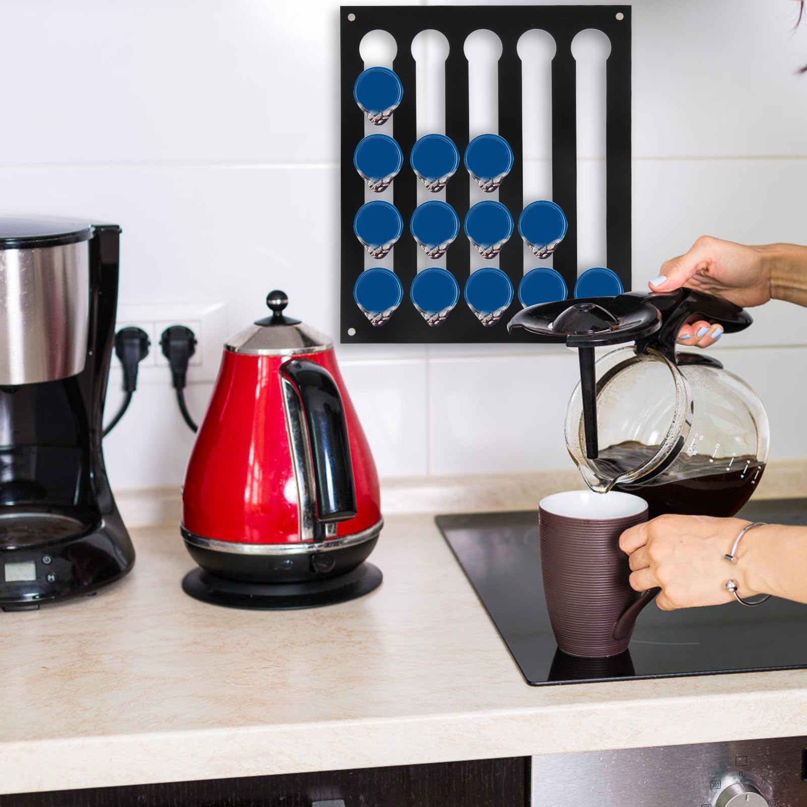MAGICLULU Porta Capsule Caffè da Parete in Acrilico Nero Raffinato